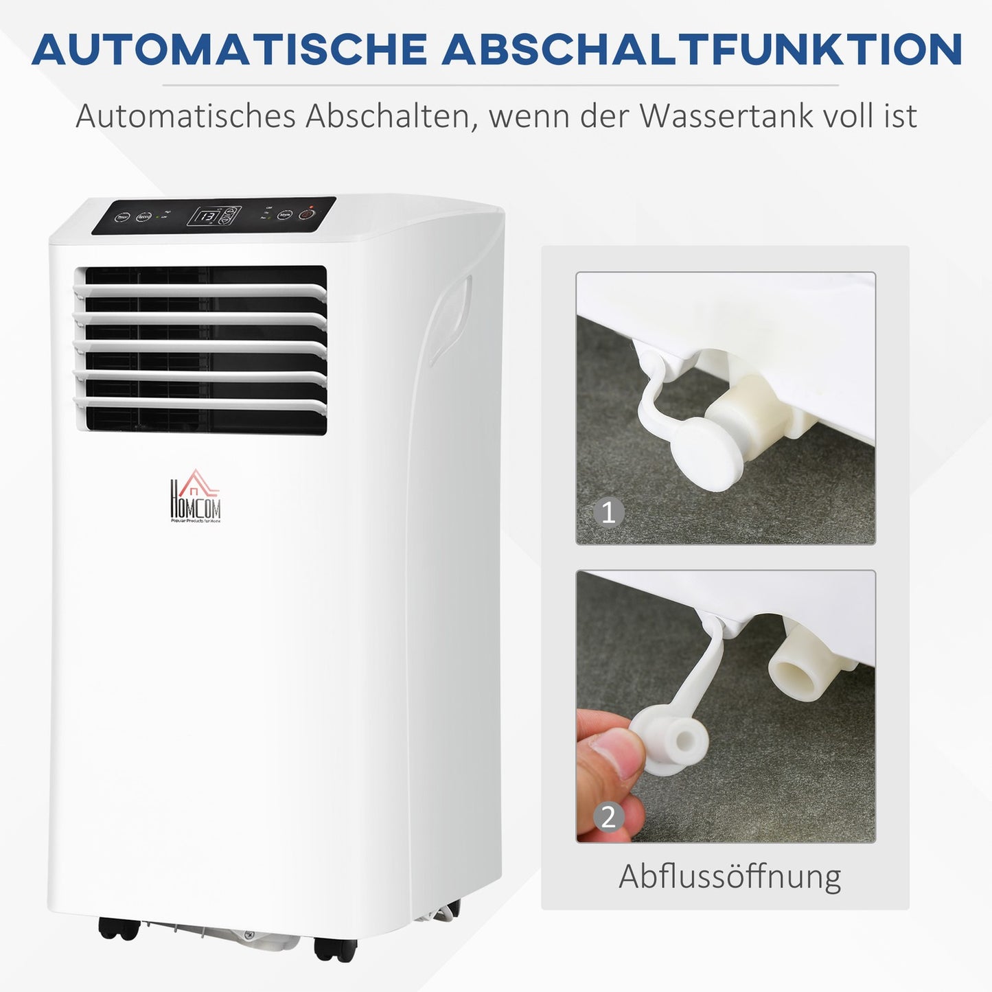 Portable air conditioner 2.9 kW with dehumidifier and timer