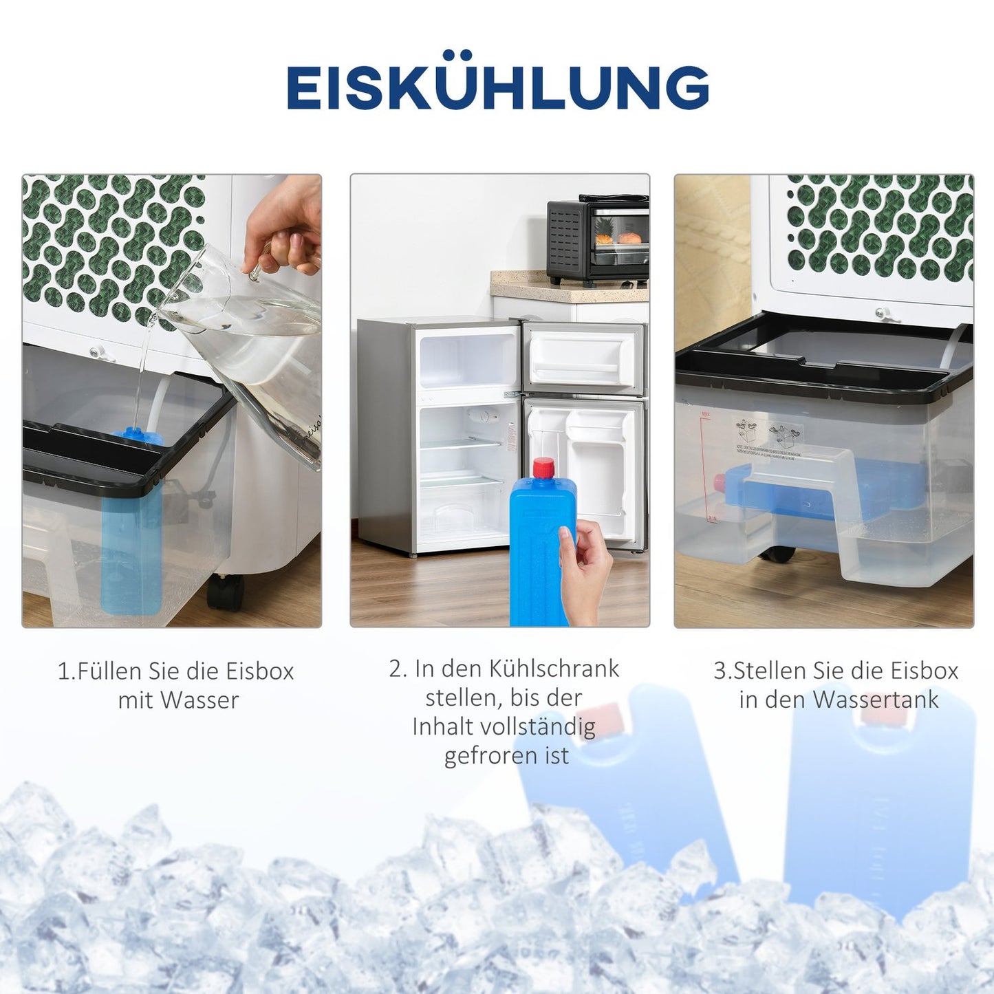 Portable air conditioner with humidifier and remote control, 600W