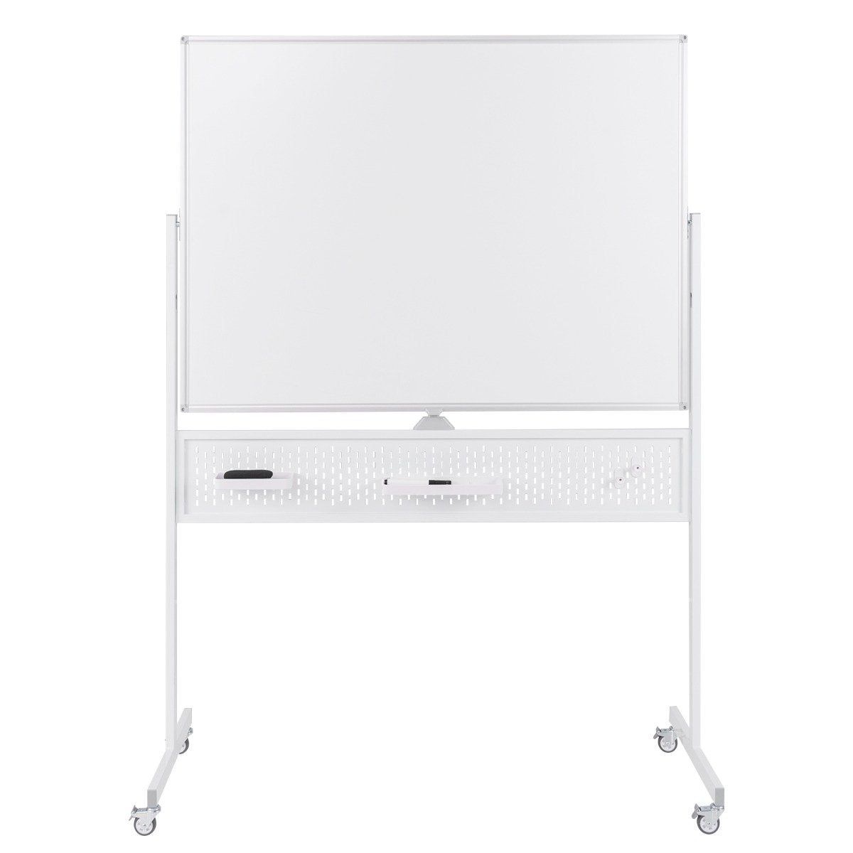 Mobile Double-Sided Whiteboard 120x90 cm with Stand & Wheels
