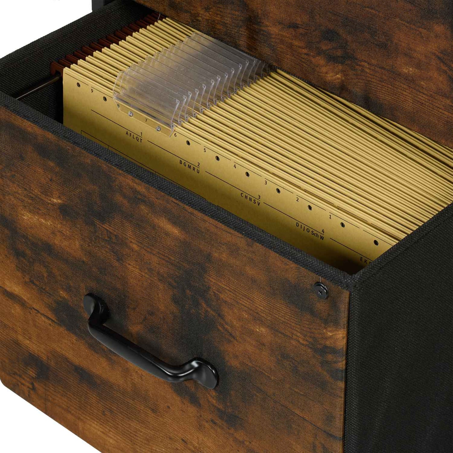 Mobile File Cabinet with 3 Drawers and Shelves