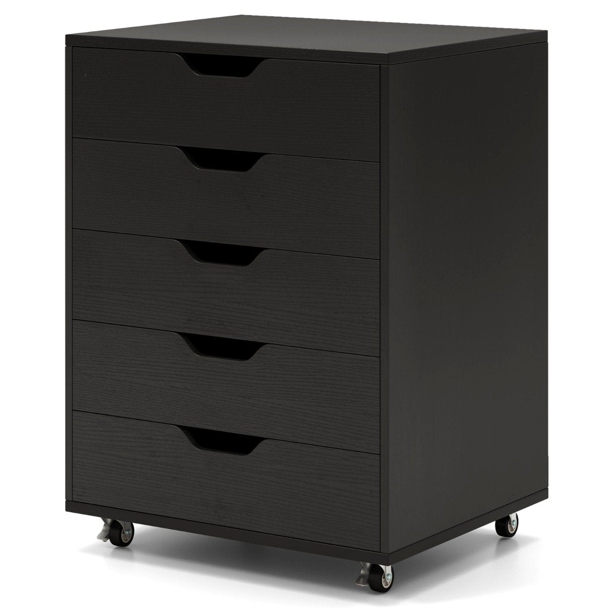 Mobile File Cabinet with 5 Drawers, Black, 49x41x66 cm