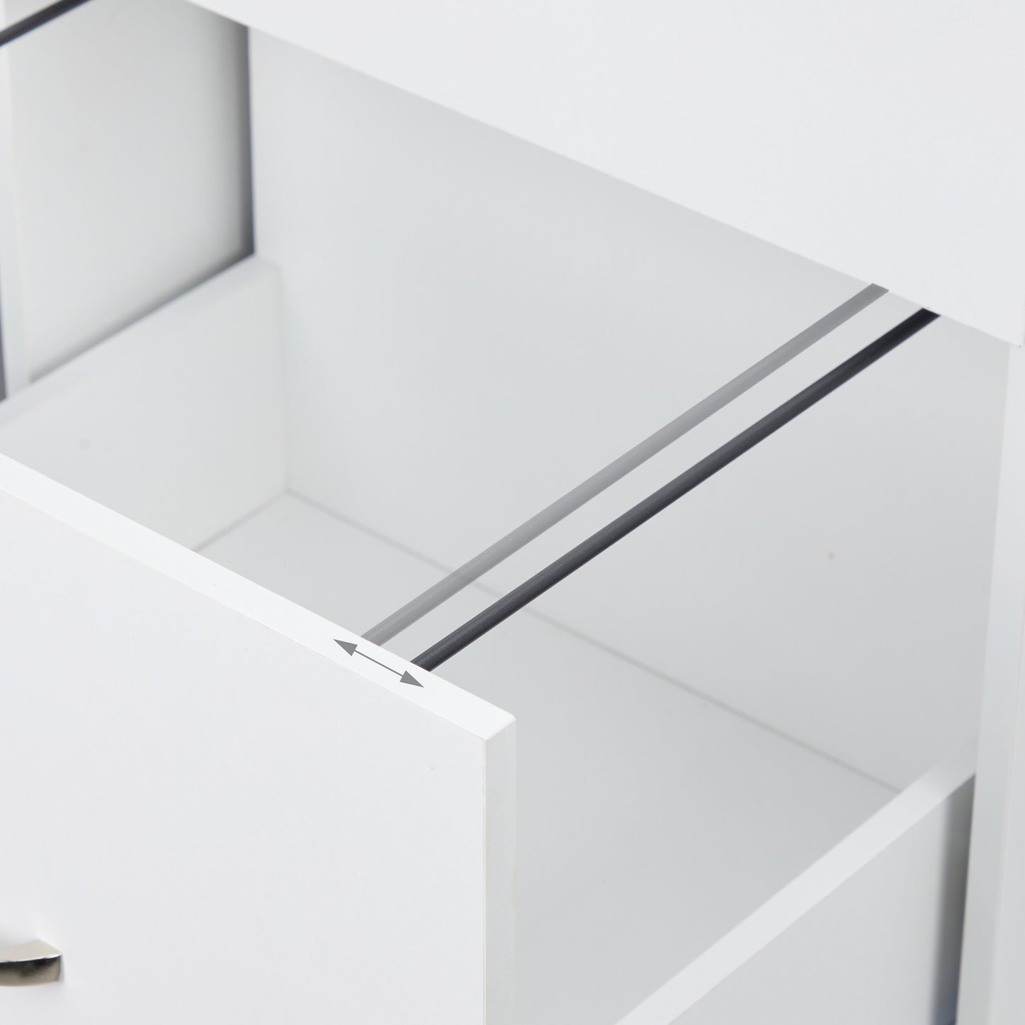 Mobile File Cabinet with Lock, 2 Drawers, A4/Letter Files
