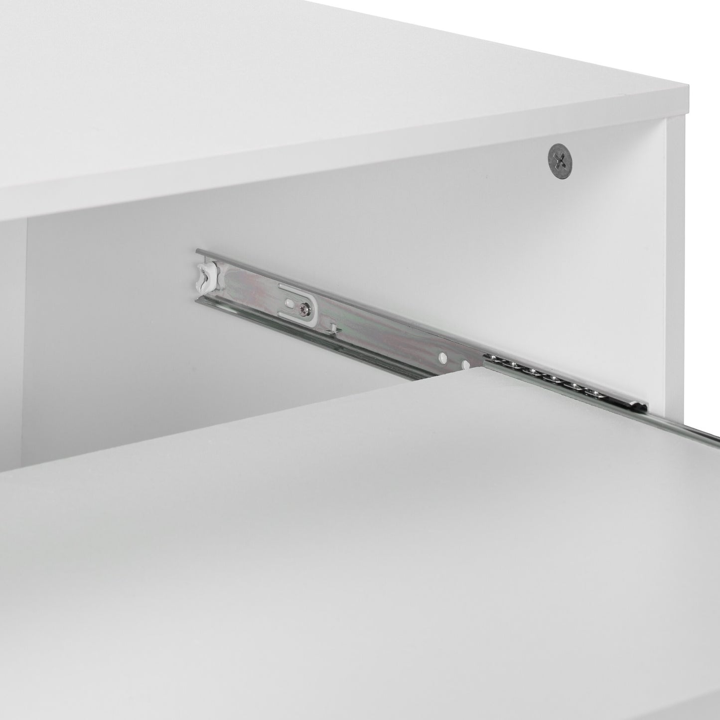 Mobile Office Stand with Keyboard Drawer, White