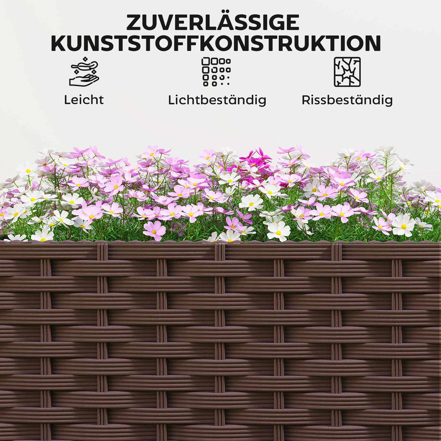 Mobile Planter with Trellis, Self-Watering, 120x40x192 cm