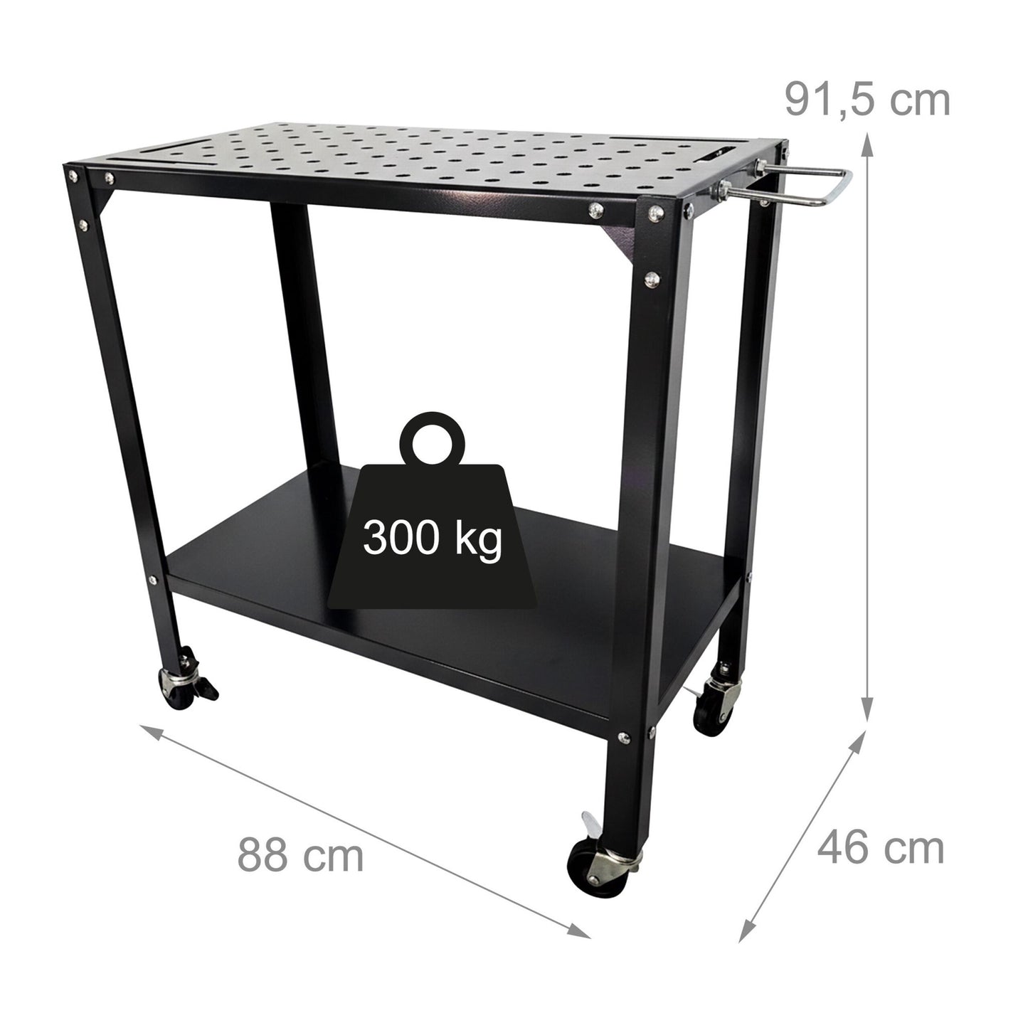 Mobile Welding Table with Perforated Steel Top