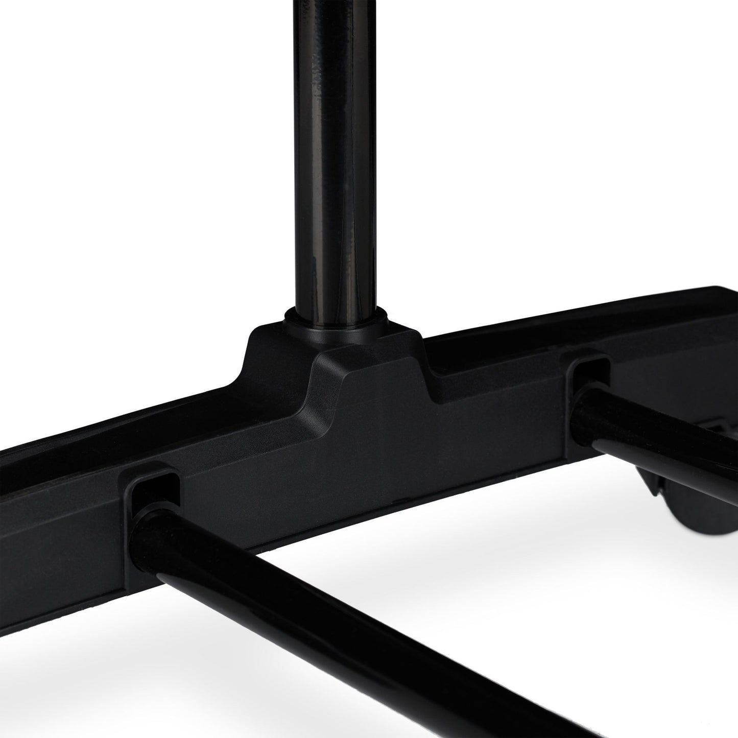 Mobile clothes stand with shelf
