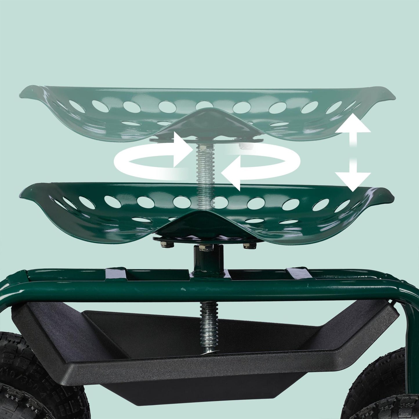 Mobile garden seat with storage