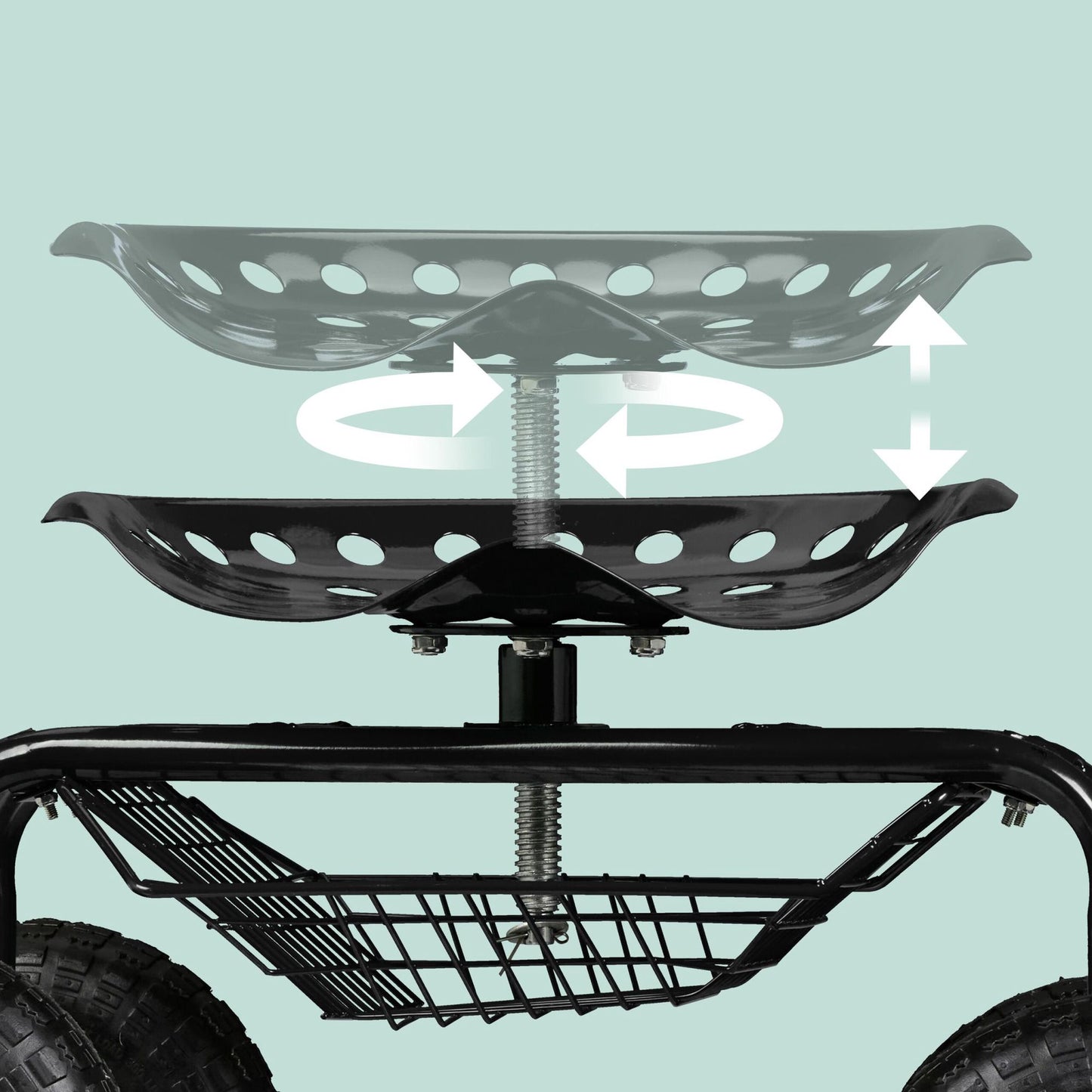 Mobile garden seat with storage