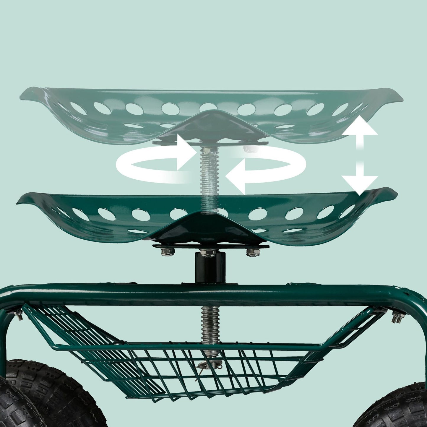 Mobile garden seat with storage