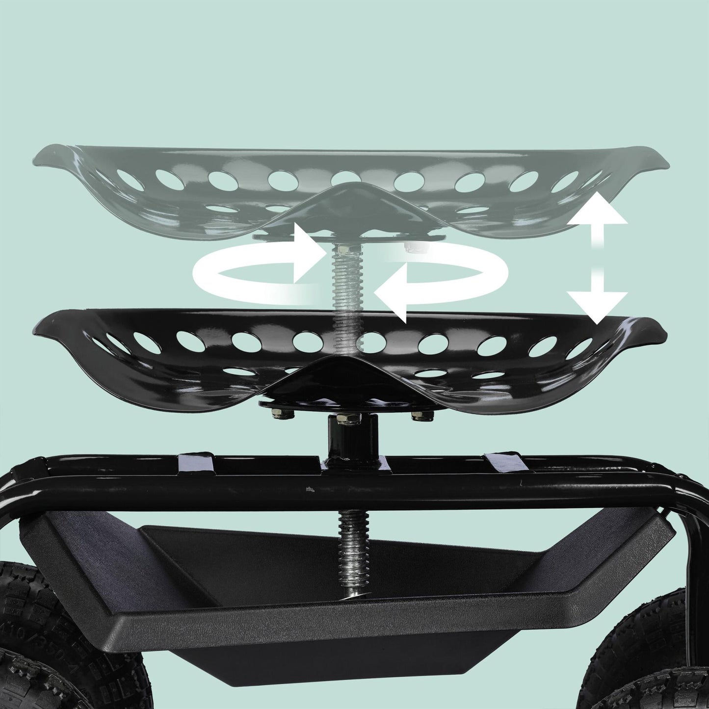 Mobile garden seat with storage
