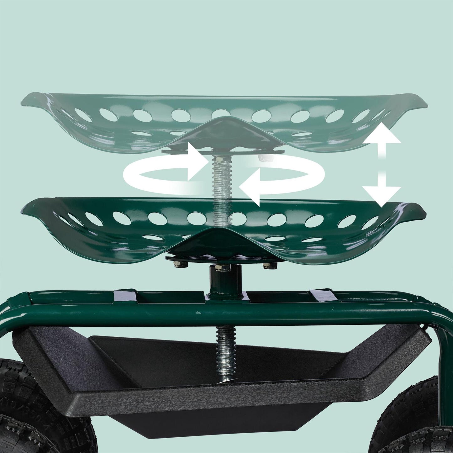 Mobile garden seat with storage