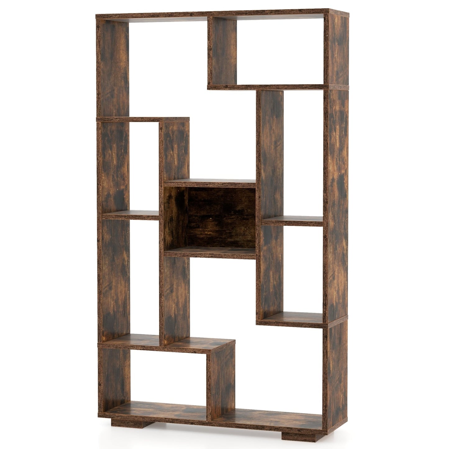 Modern Bookshelf with Open Shelves & Anti-Tip, Brown