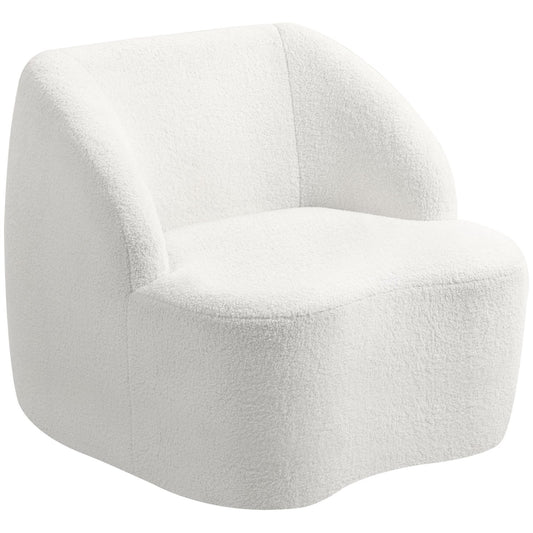 Modern Fleece Armchair – Cozy Cream White for Home