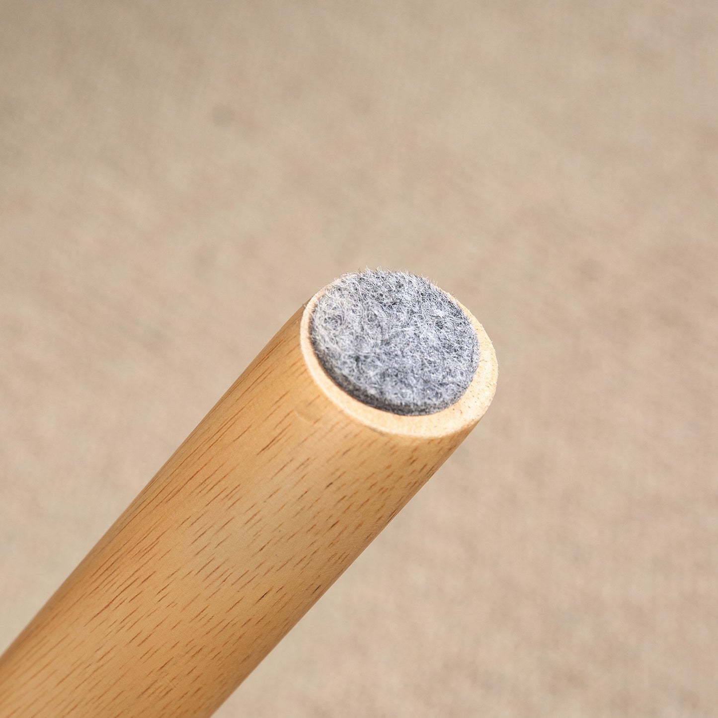 Modern Footstool with Fleece Cover and Wooden Legs, Light Grey