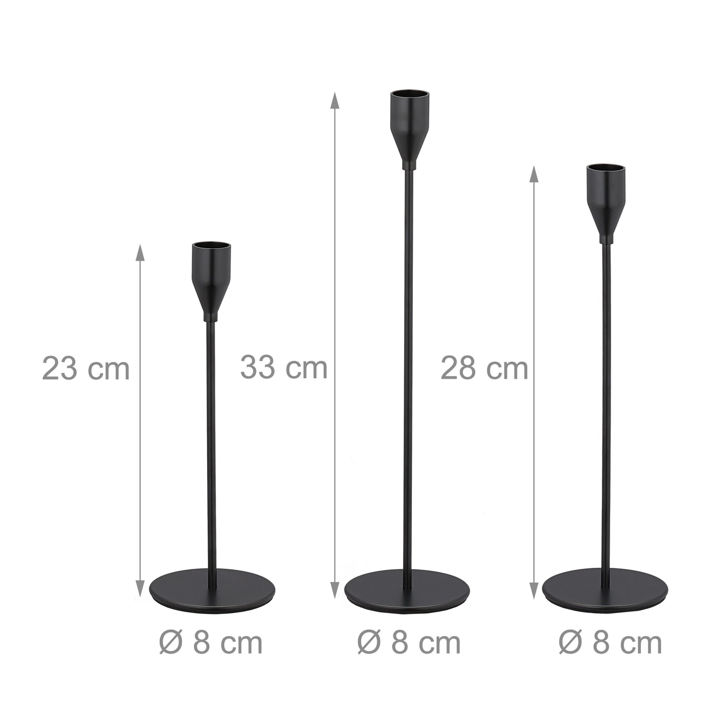 Modern candlesticks in a set of 3