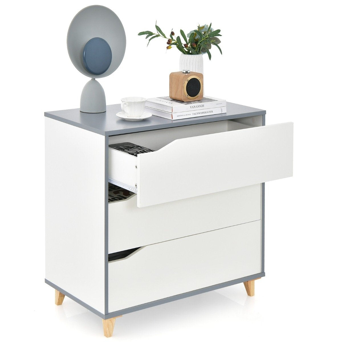 Modern chest of drawers with drawers, sideboard drawer cabinet for bedroom and wardrobe, white