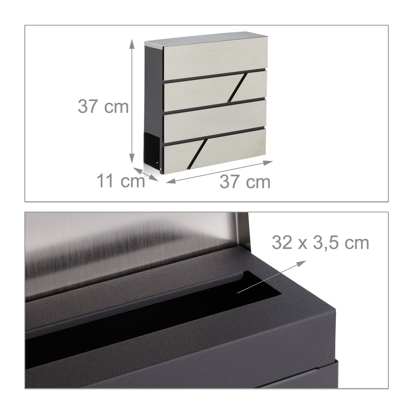 Modern mailbox with newspaper holder