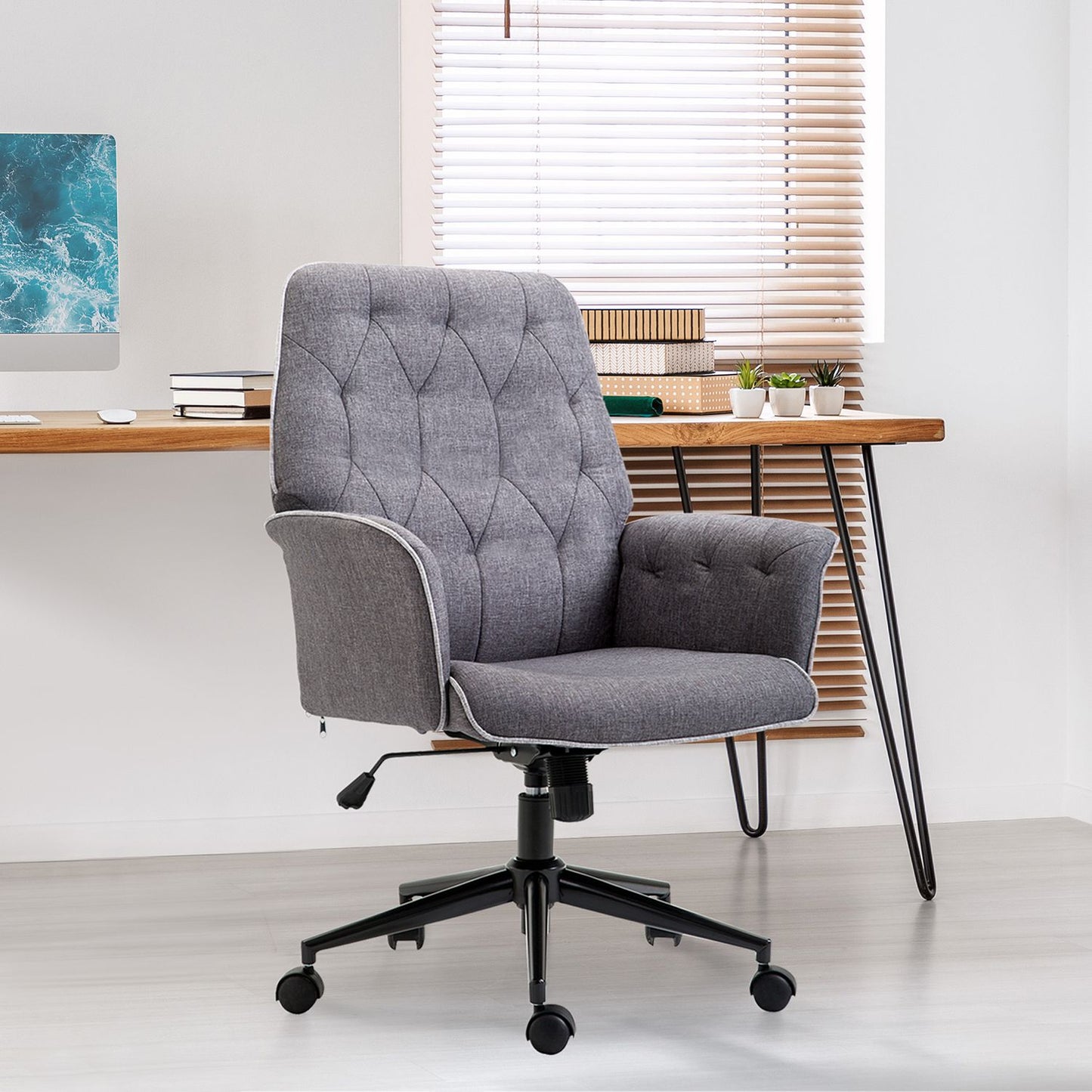 Office chair with tilt function, height adjustable, dark grey