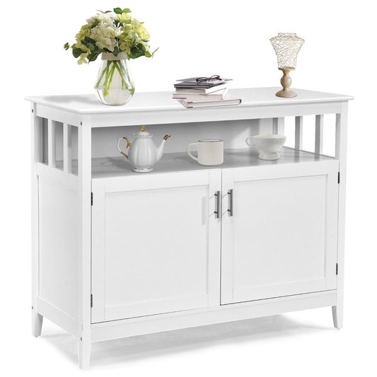 Modern storage cabinet sideboard with adjustable inner shelf and 2 doors white