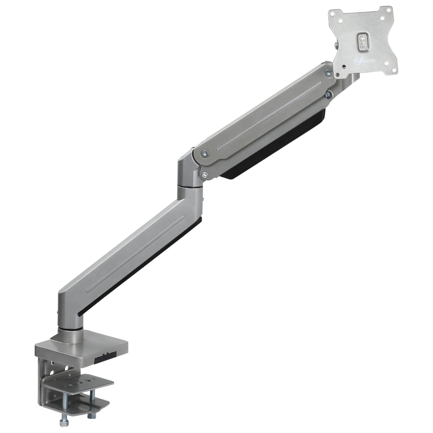 Adjustable monitor holder in aluminium, height and tilt