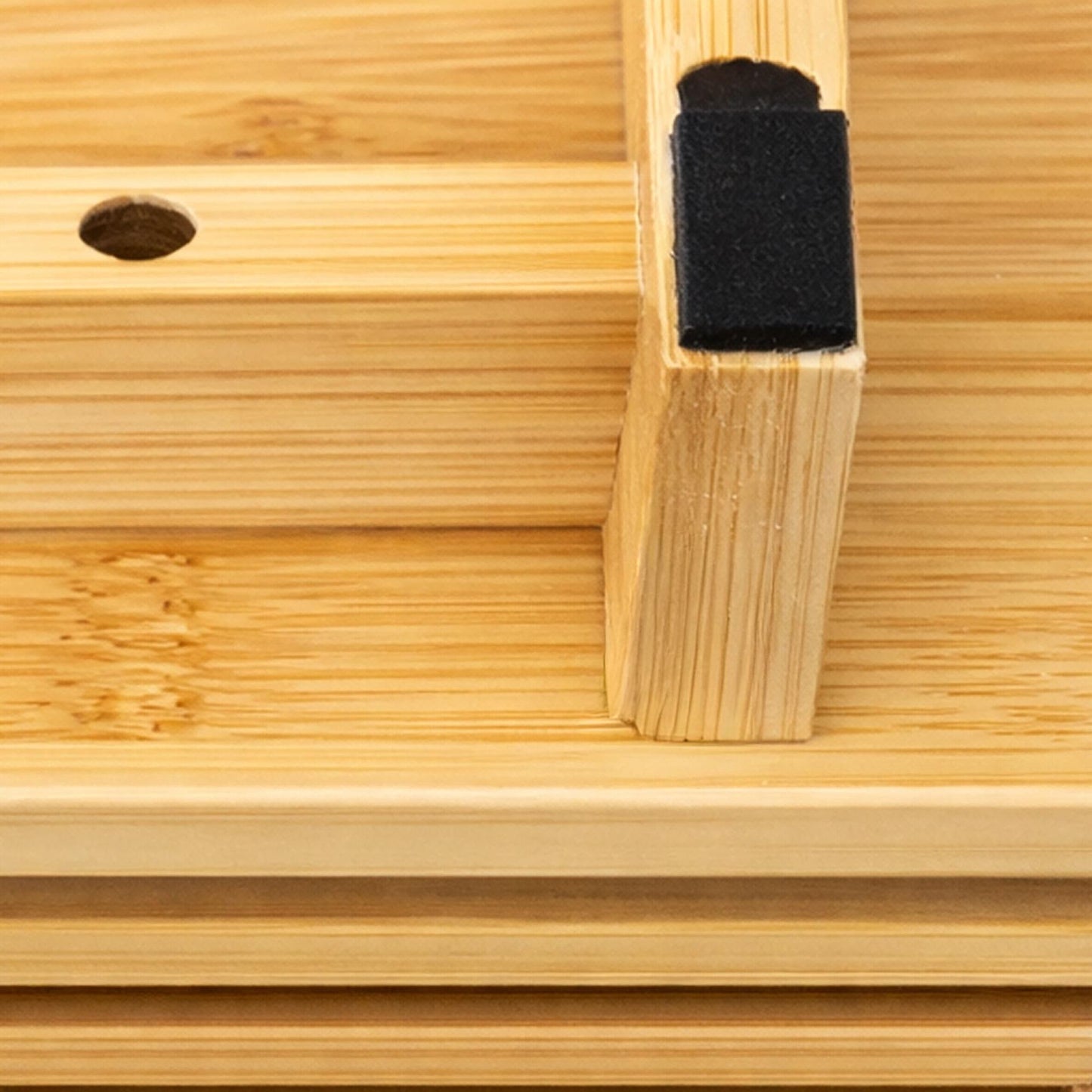 Monitor Stand with 3 Compartments, Bamboo Finish