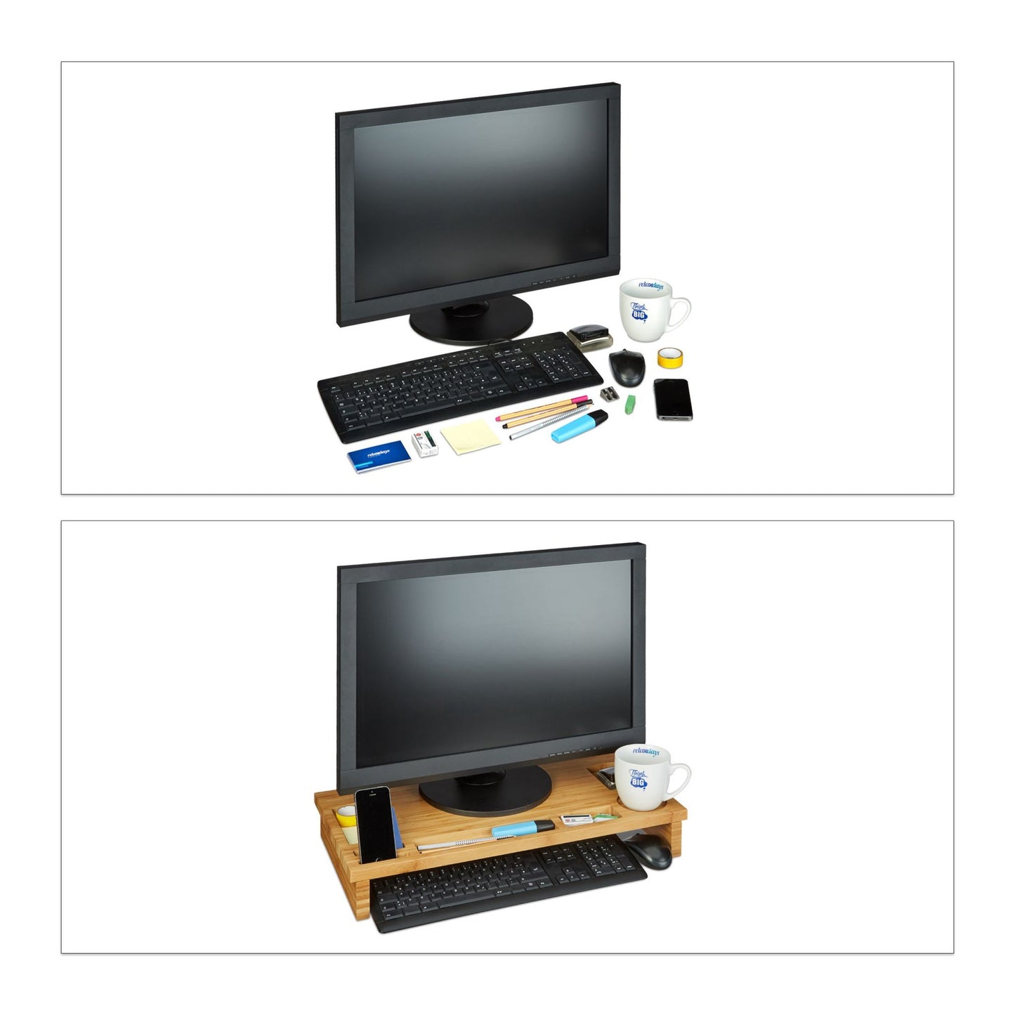 Monitor stand in bamboo