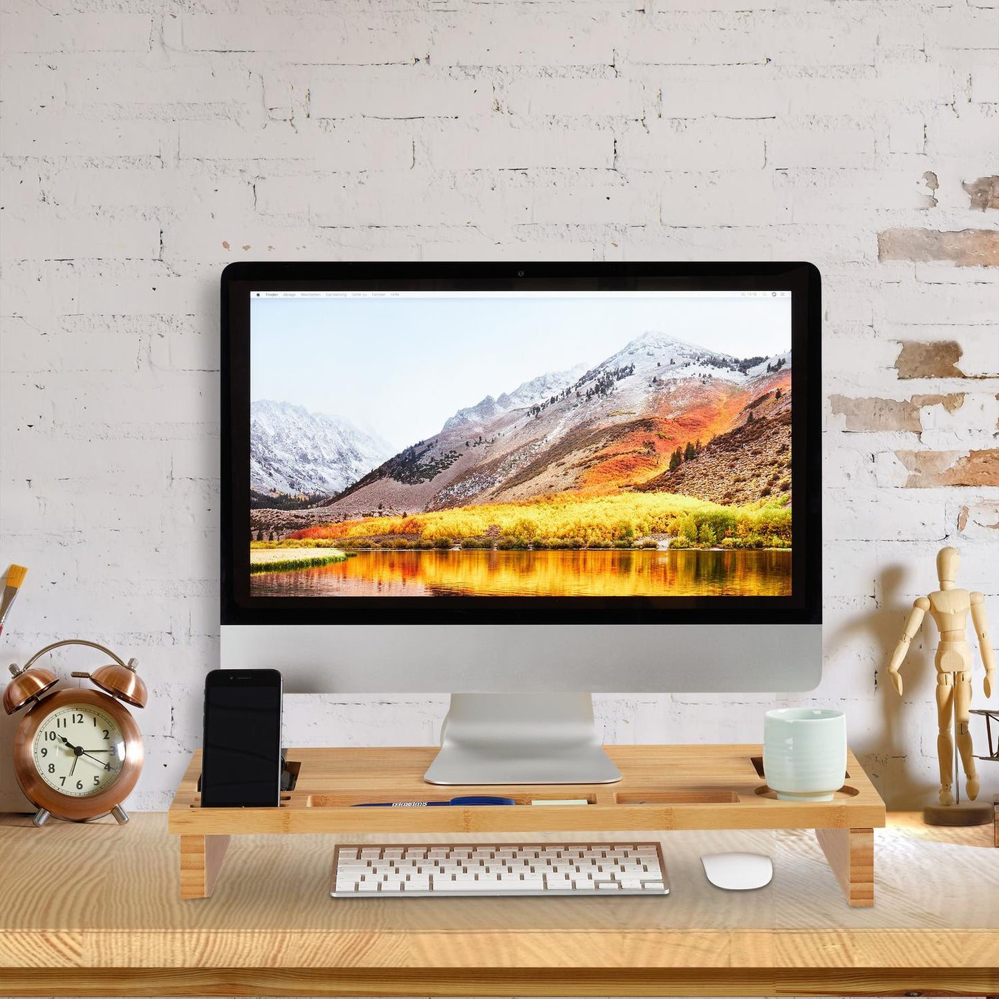 Monitor stand in bamboo