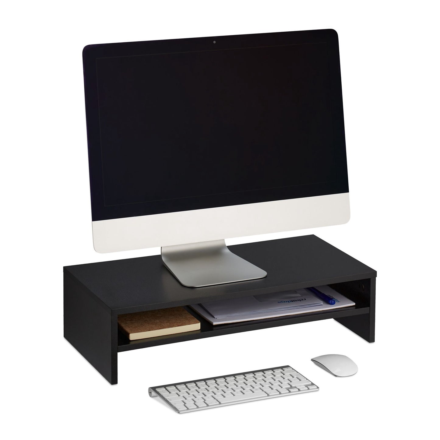 Monitor stand with extra shelf