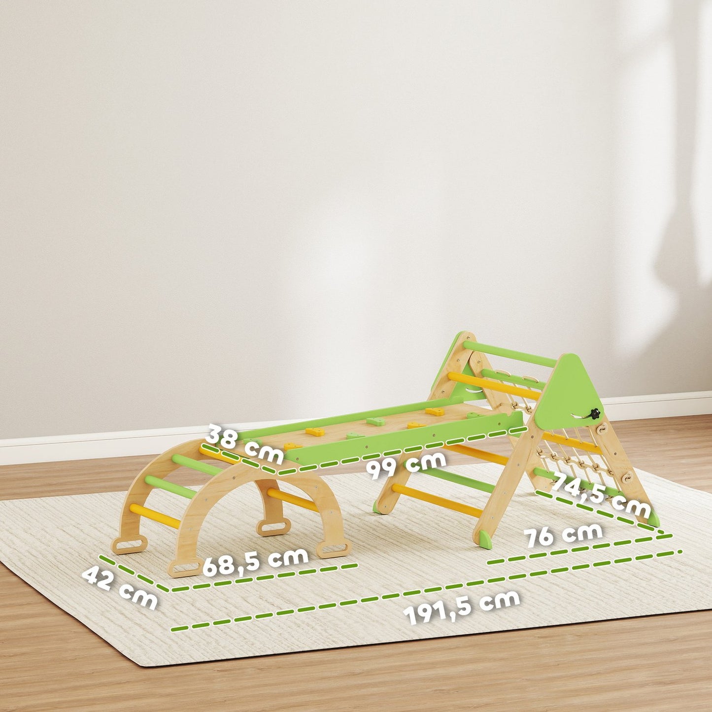 Montessori Indoor Climbing Set – 8-in-1 Triangle, Arch, Slide