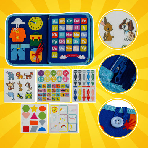 Montessori Sensory Book – 7-in-1 Learning Activities