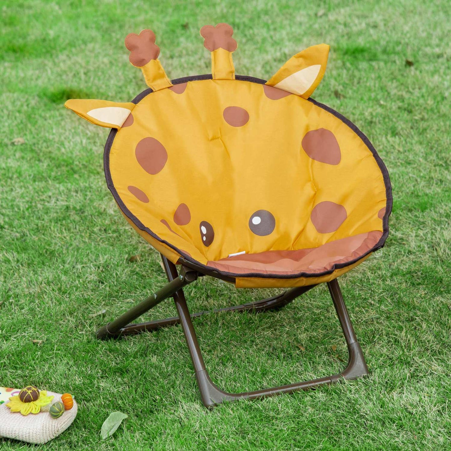 Yellow Folding Camping Chair For Kids - Indoor/Outdoor Steel