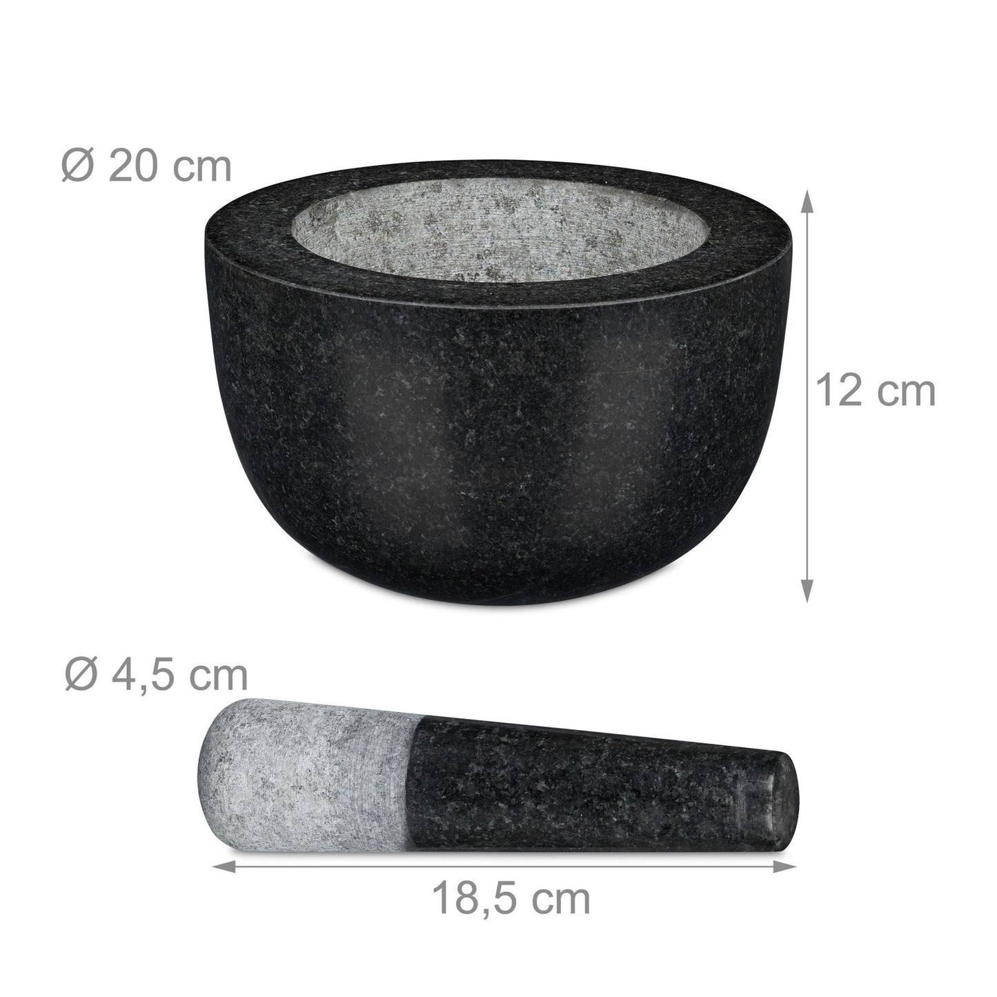 Mortar granite with impact