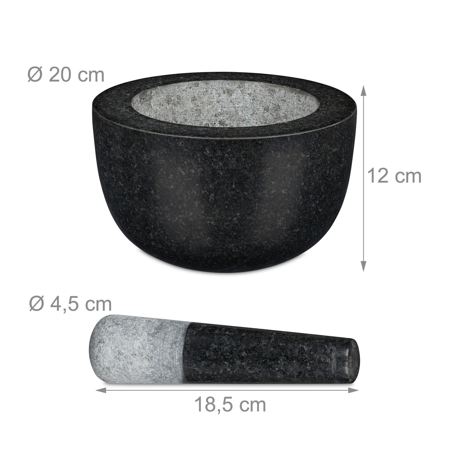 Mortar granite with impact
