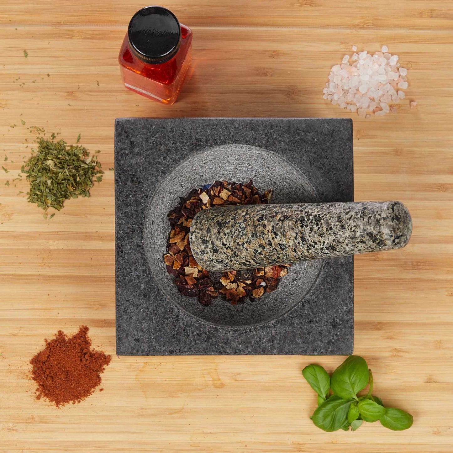 Mortar granite with impact
