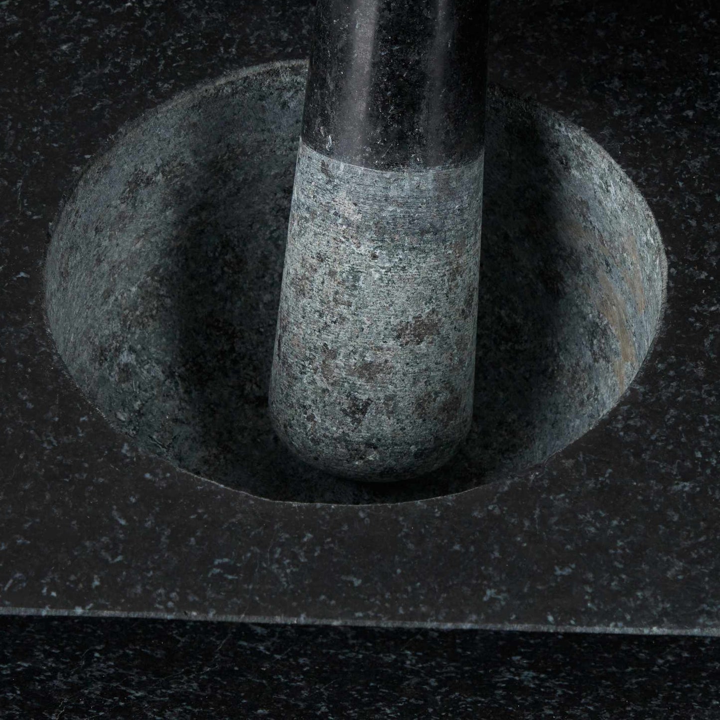Mortar granite with impact