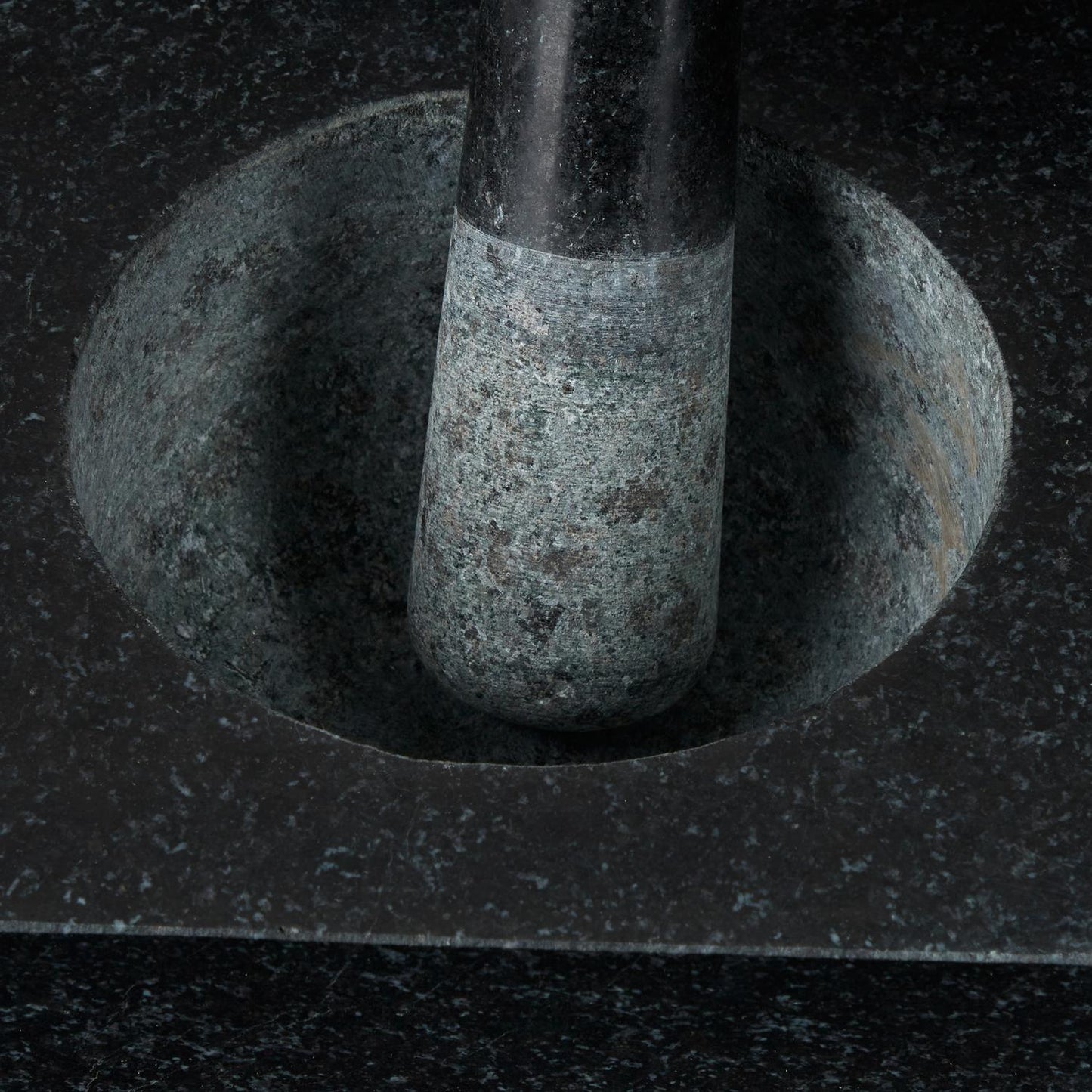 Mortar granite with impact