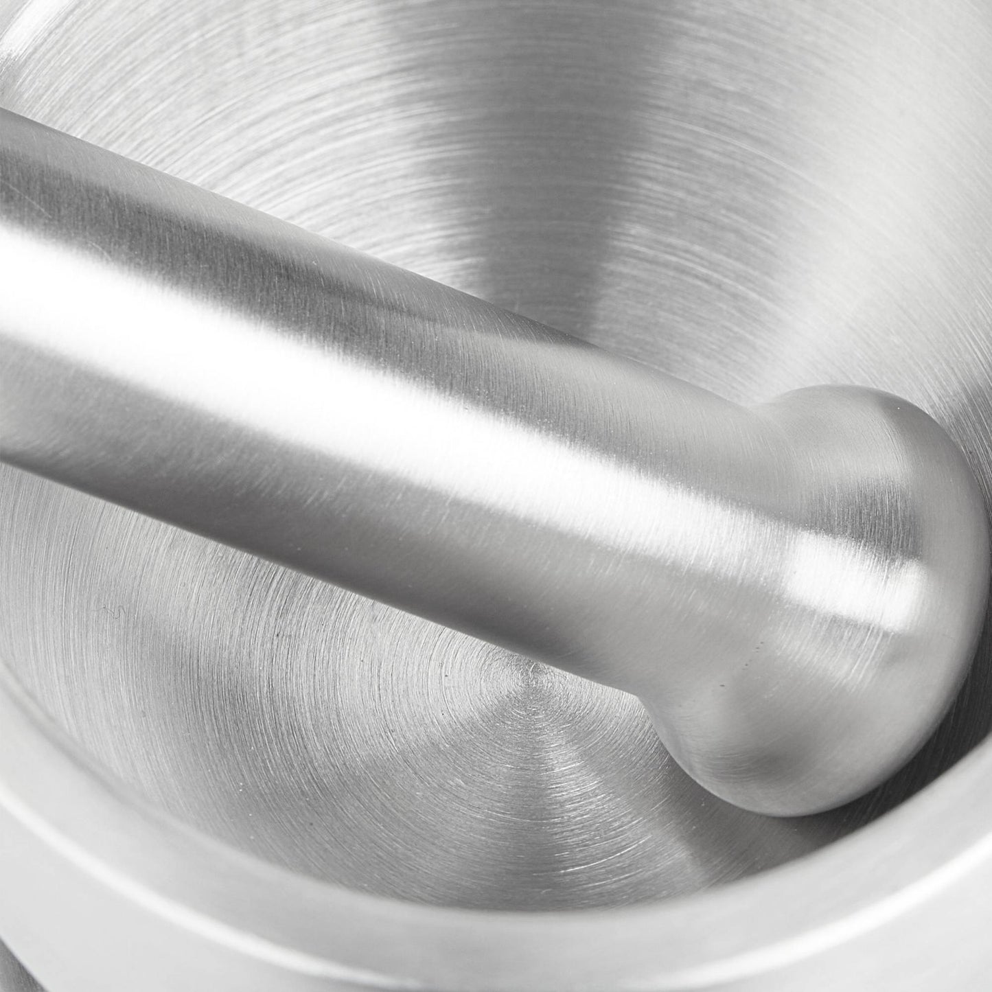 Mortar with impact in stainless steel