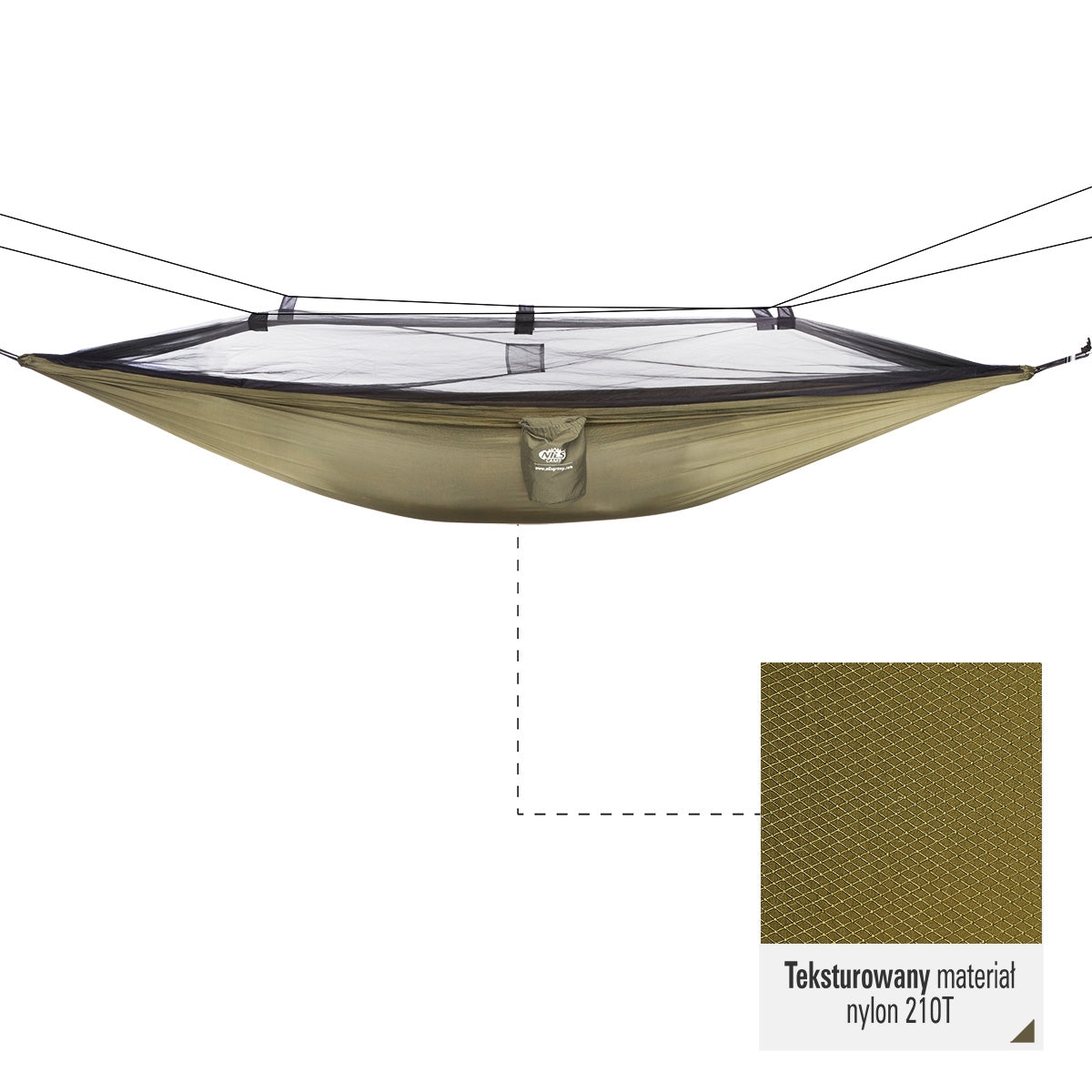 Mosquito Hammock with Net, Green, Lightweight Camping