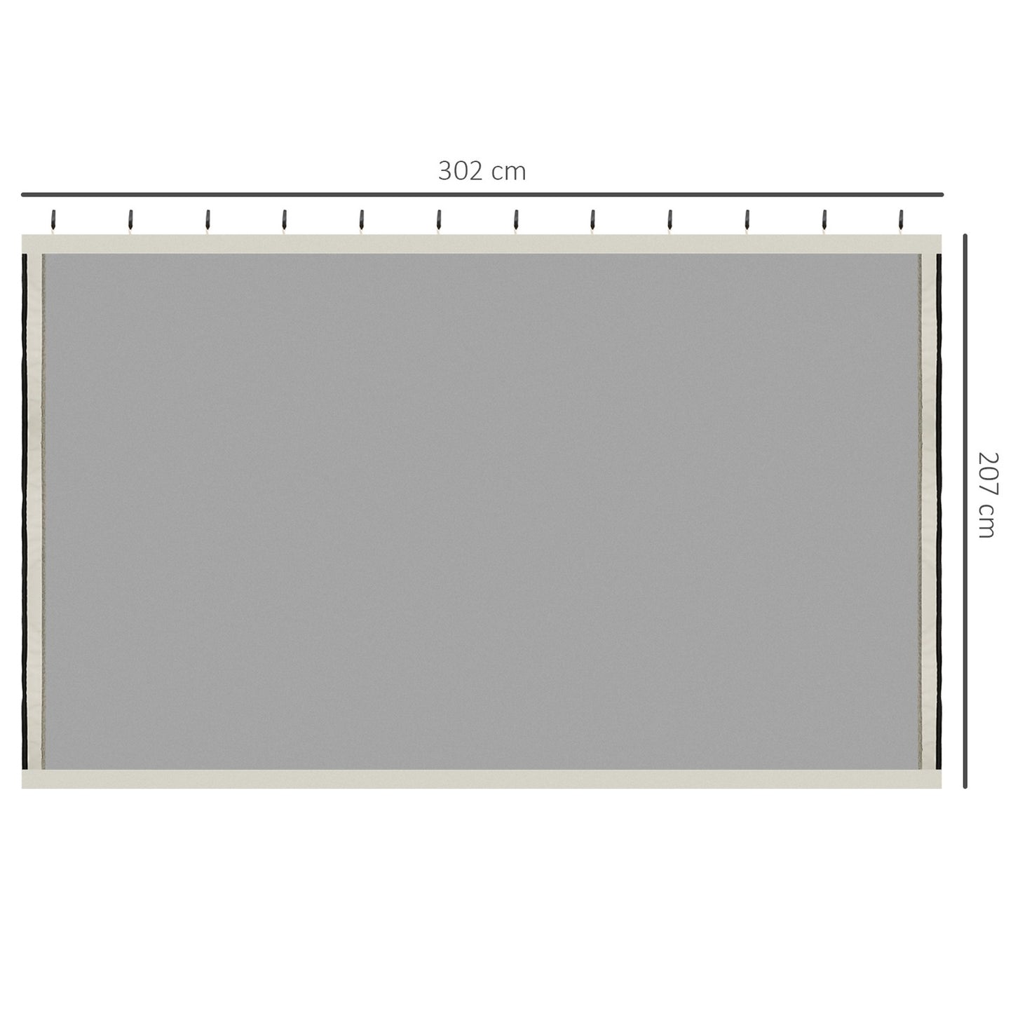 Mosquito Net Gazebo - Black, 3x3m, Zip Nylon Mesh, 4 panels
