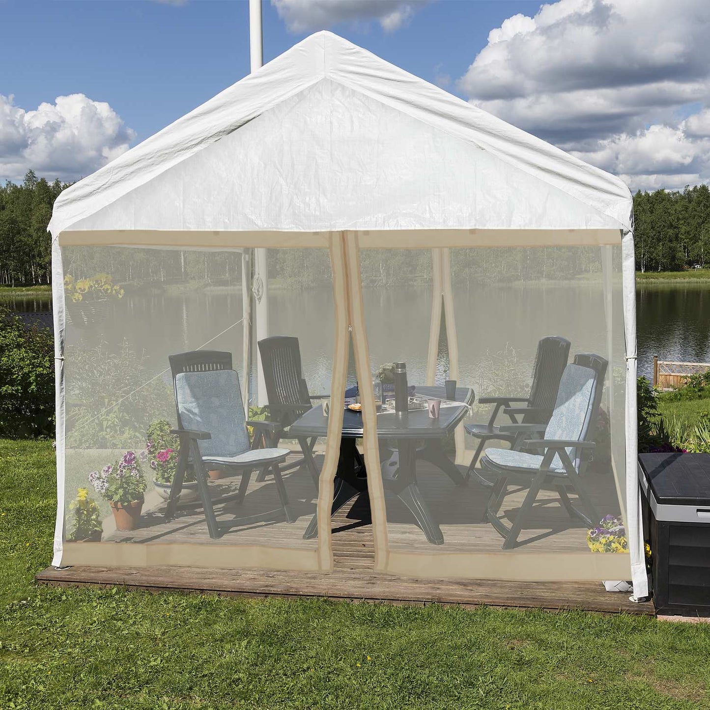 Mosquito Net for 3x3m Pavilion Beige