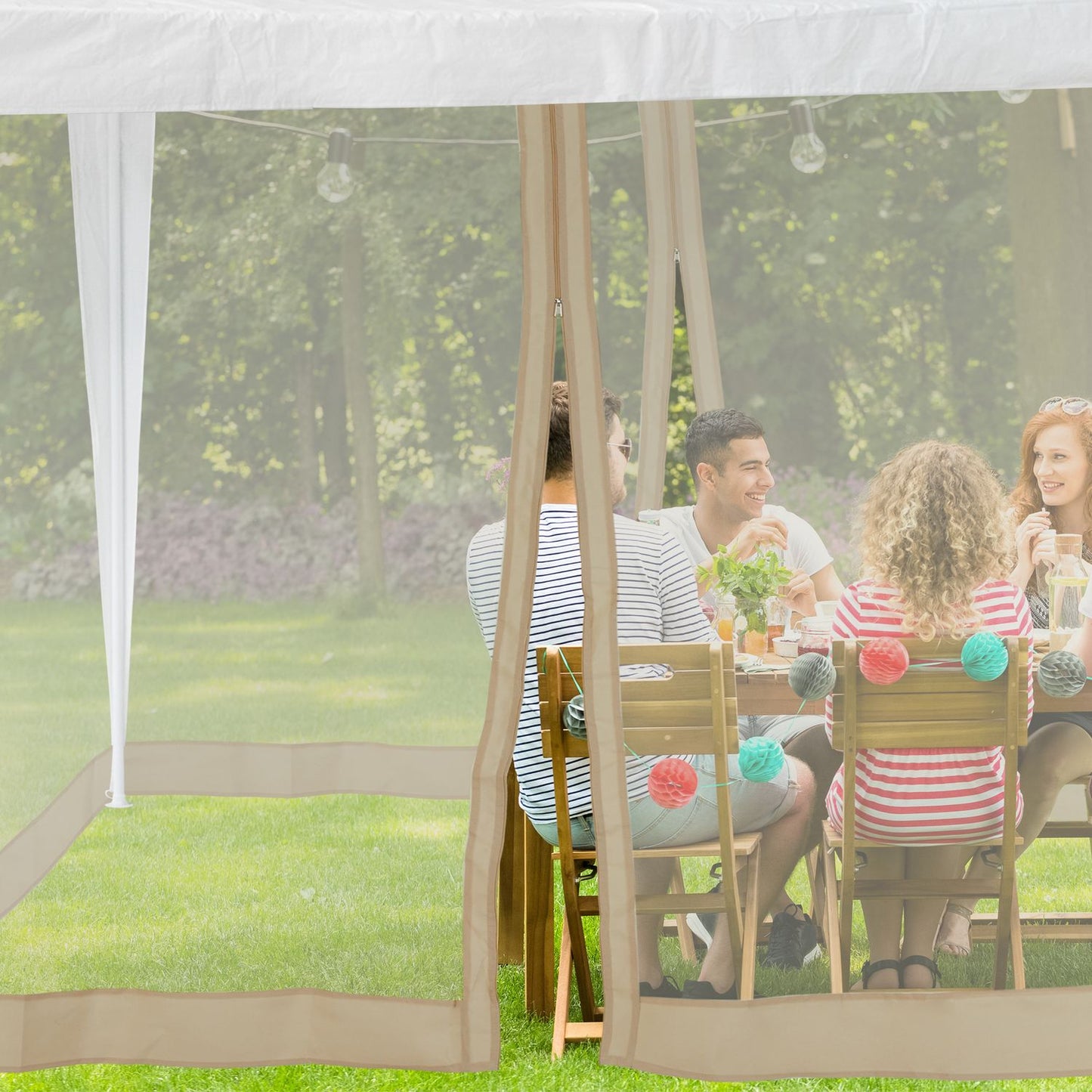 Mosquito Net for 3x3m Pavilion Beige