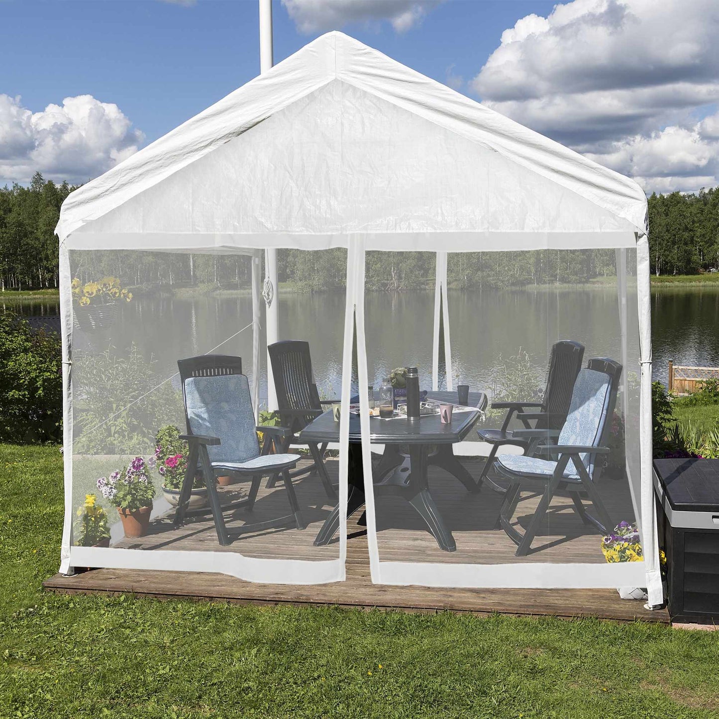 Mosquito Net for 3x3m Pavilion White