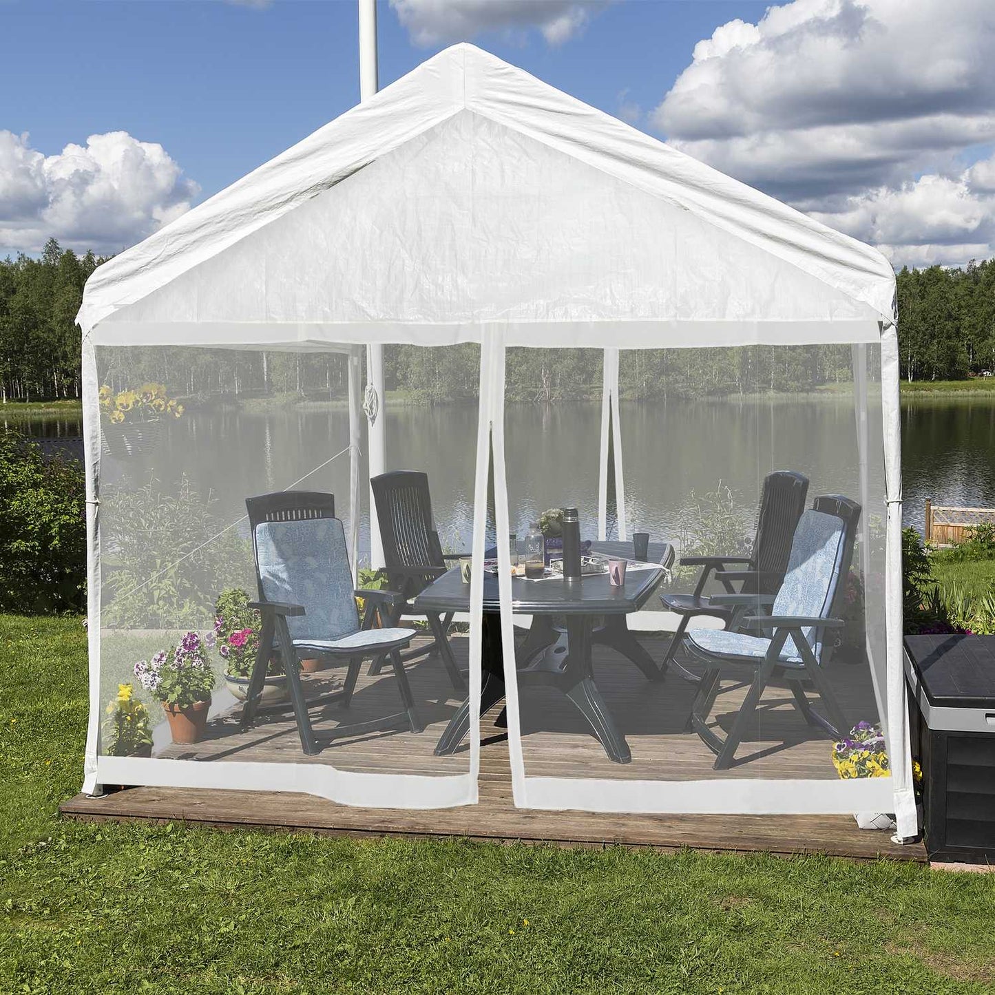 Mosquito Net for 3x3m Pavilion White