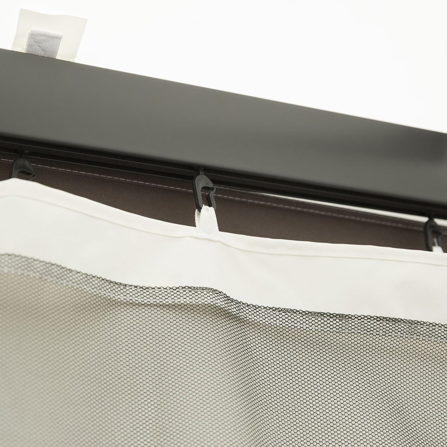 Mosquito net for 3x4 Gazebo, 4 panels, zipper, black nylon