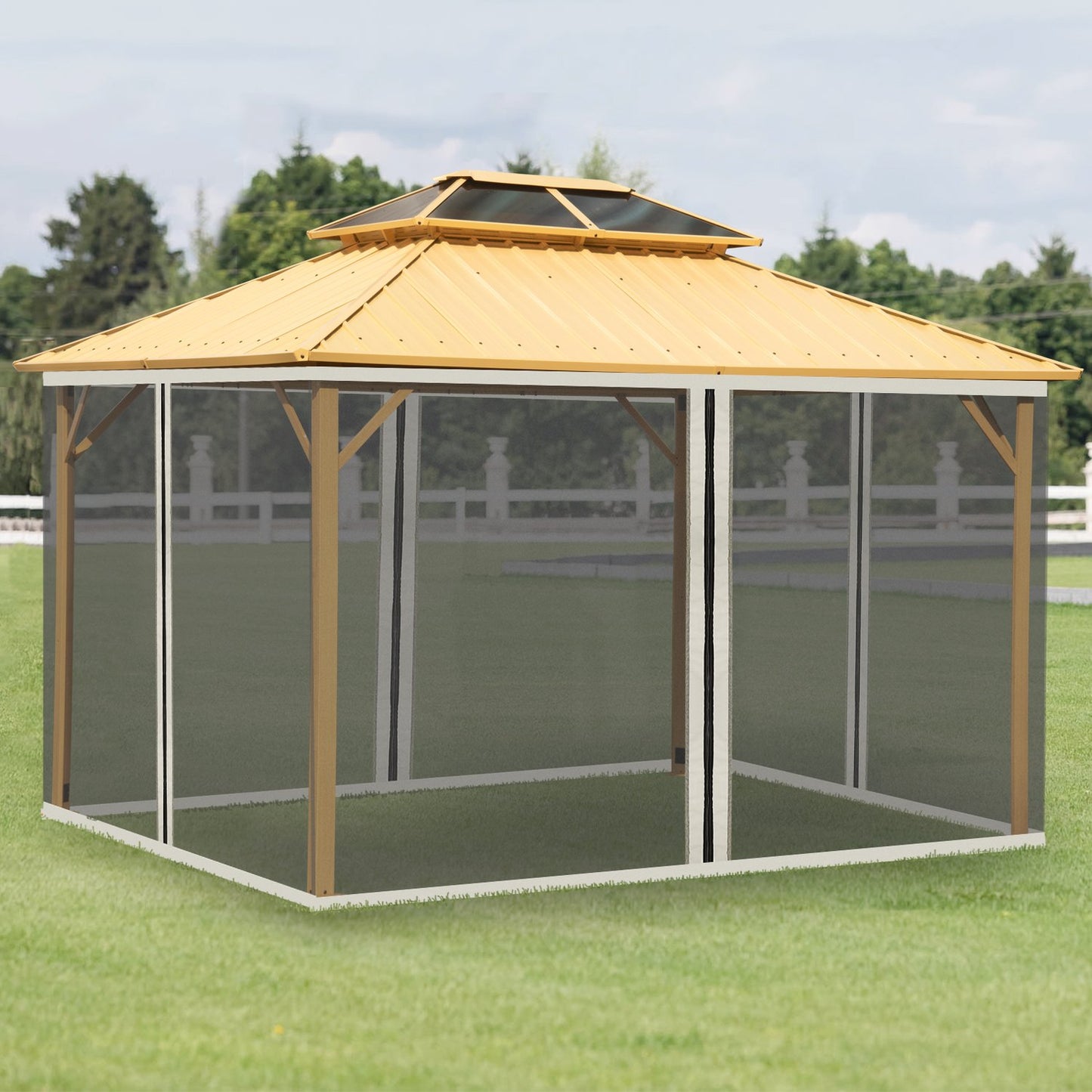 Mosquito net for 3x4 Gazebo, 4 panels, zipper, black nylon