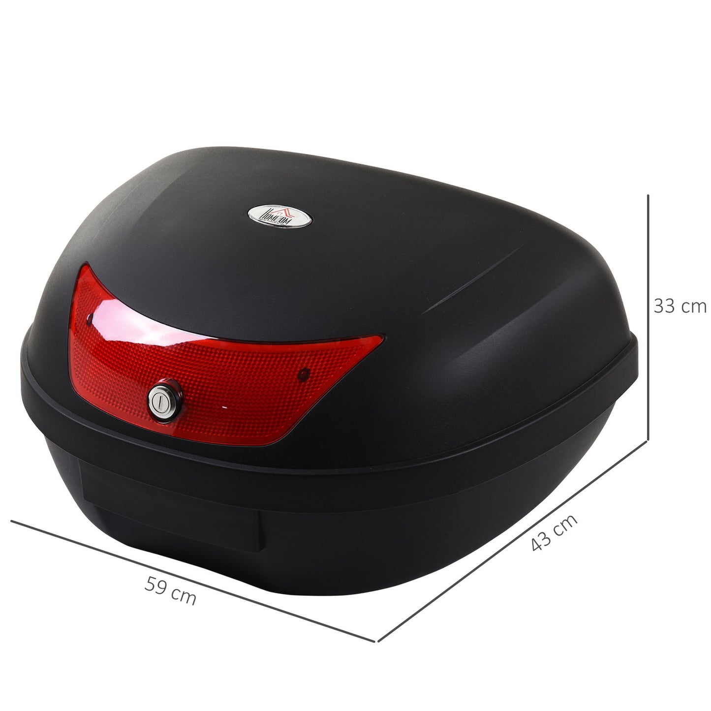 Top case for motorcycle and scooter helmet, 48L, black