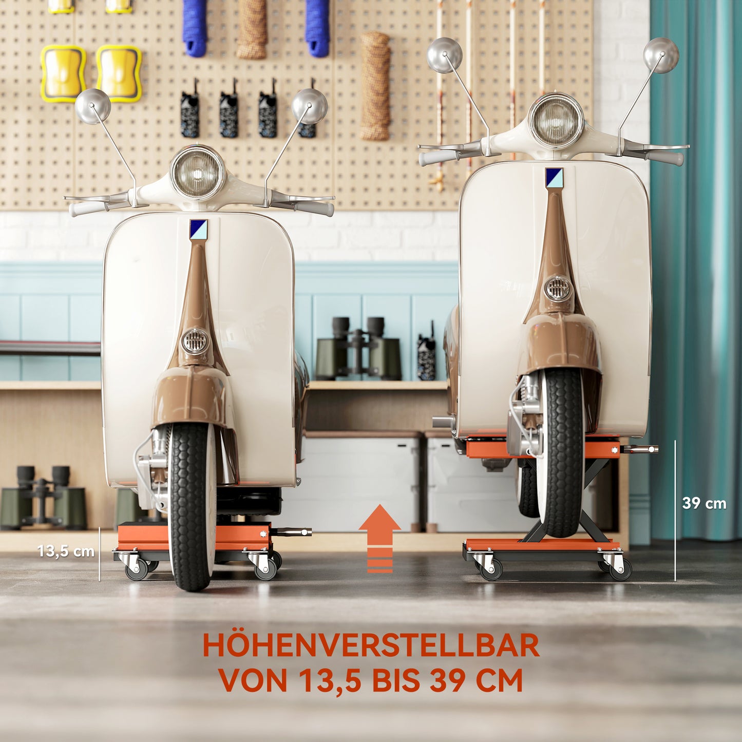 Motorcycle Lift Stand, 500 kg Capacity, Adjustable Height