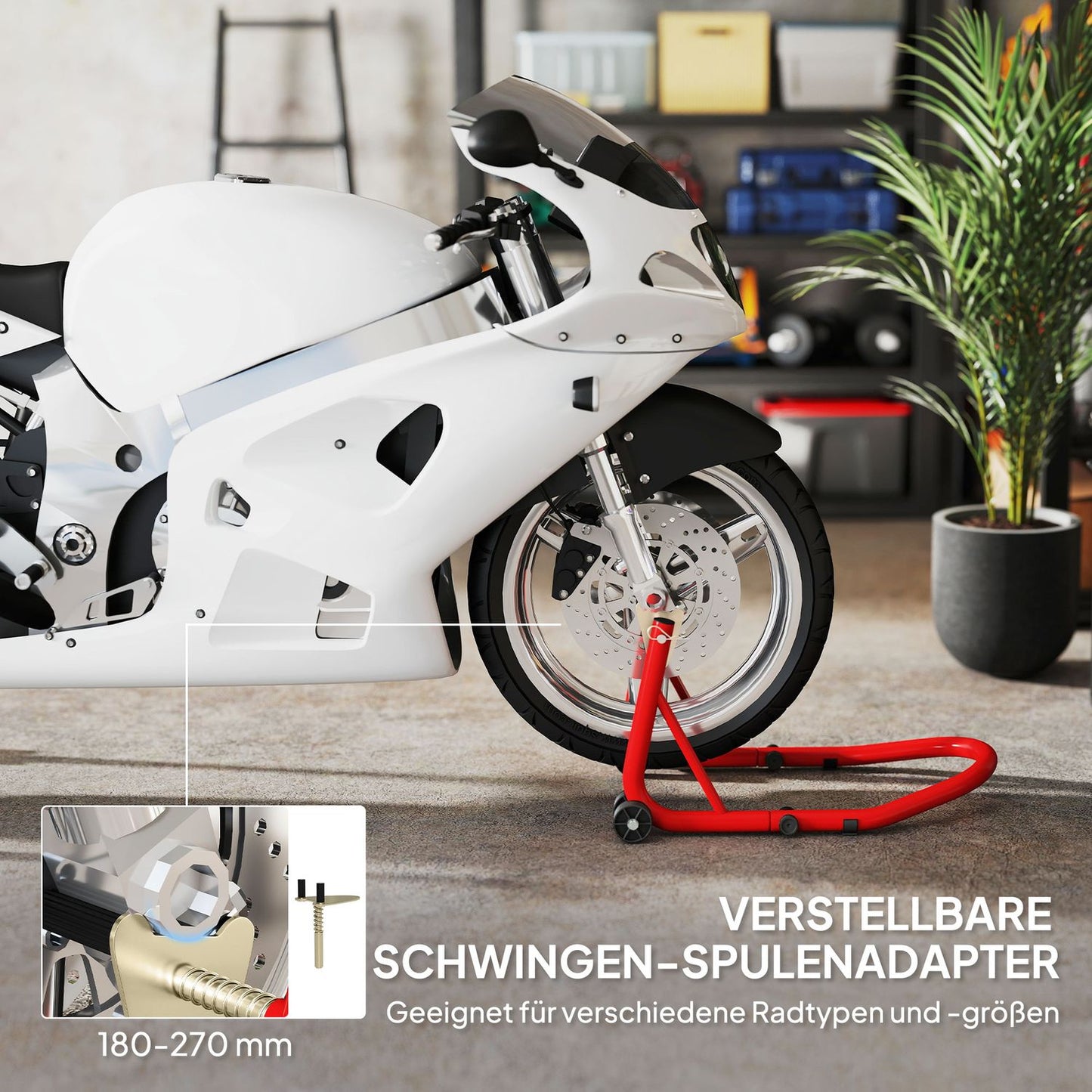 Motorcycle Stand Set, Front/Rear, Steel, 544 kg Capacity