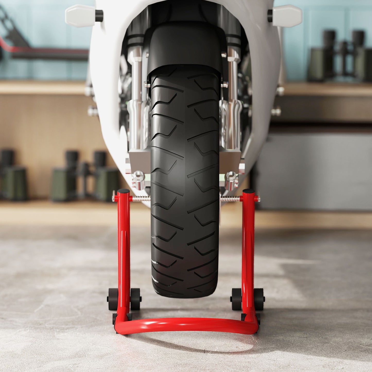 Motorcycle Stand Set, Front/Rear, Steel, 544 kg Capacity