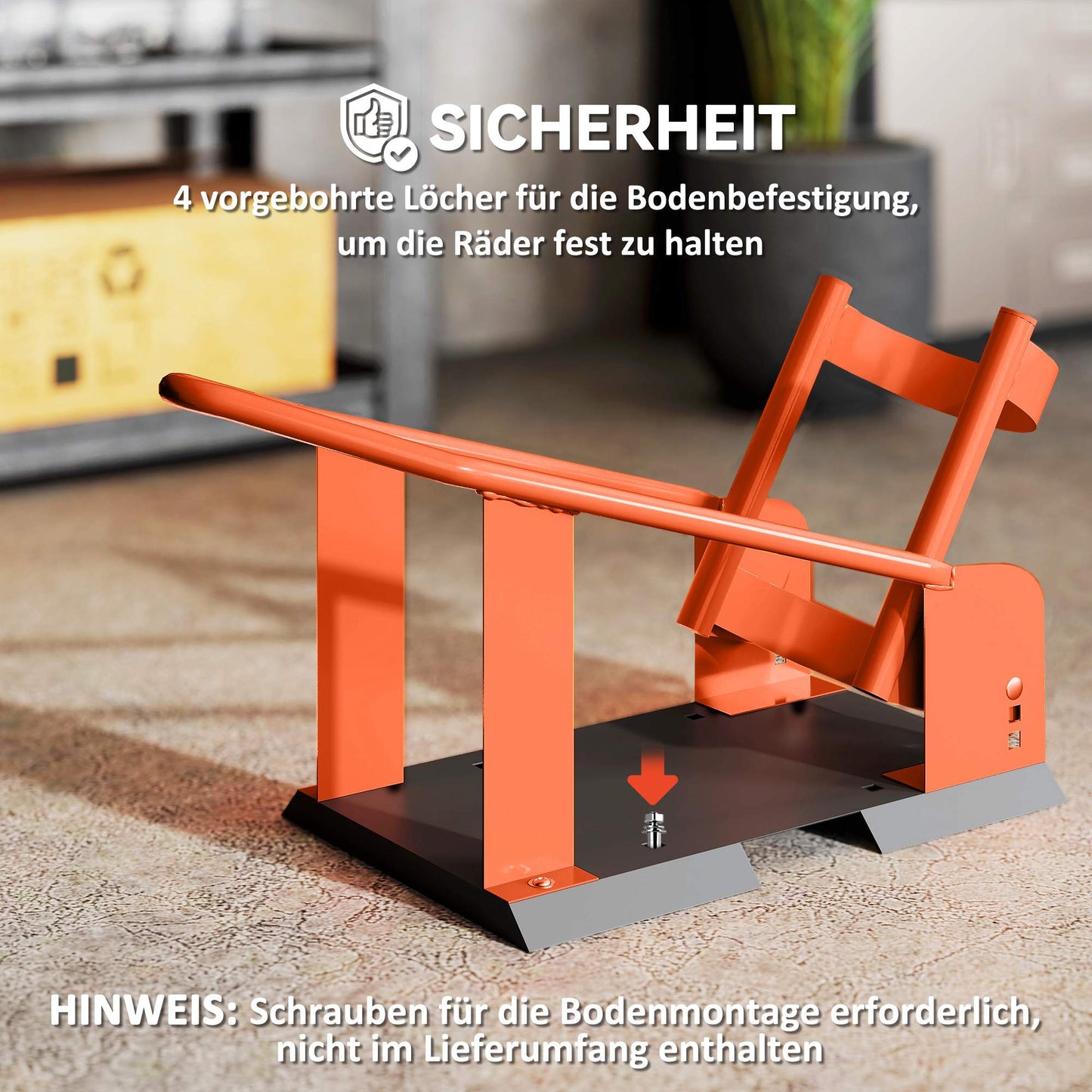 Motorcycle Wheel Chock, Adjustable, Steel, 816.5 kg Capacity